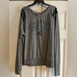 Michigan State Spartans (MSU) Grey long sleeve shirt Size XL